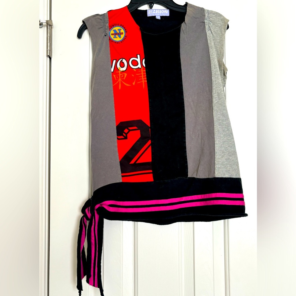 Italian deconstructed athletic tie tank top 😍